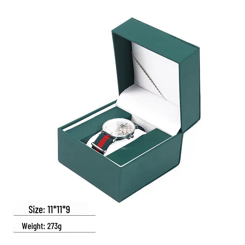 Frosted PU Flip-Top Watch and Jewelry Storage Box