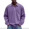 New men's long-sleeved shirt casual versatile simple loose button-down polo shirt