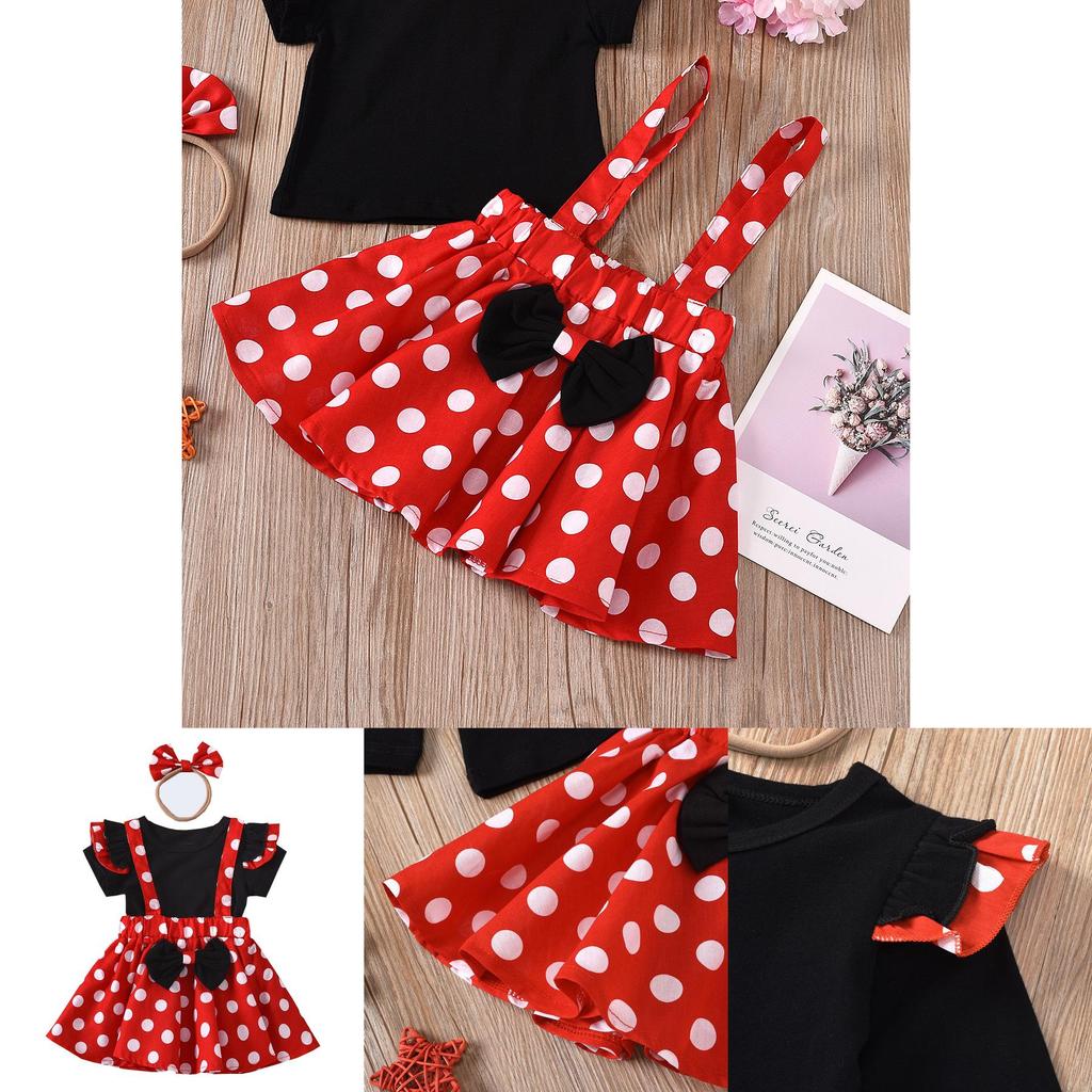 Dětské večerní princeznovské tutu šaty s čelenkou – Roztomilý design Minnie Mouse