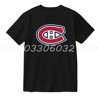 Montreal Canadiens Team Logo Merch Baumwoll T-Shirt Damen Herren Mode Rundhals Kurzarm T-Shirt