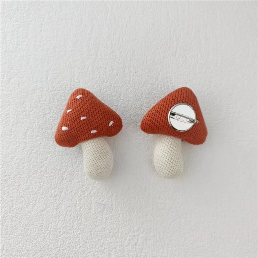 1 Pair Fabric Fabric Mushroom Pin Handmade Handcrafted Pin Premium Woodland Brooch Bag Accessory