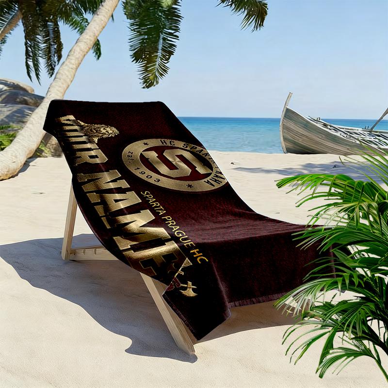 Custom Name,HC Sparta Praha Print Beach Towel, Large Soft Quick Dry Towel for Beach Camping Swimming