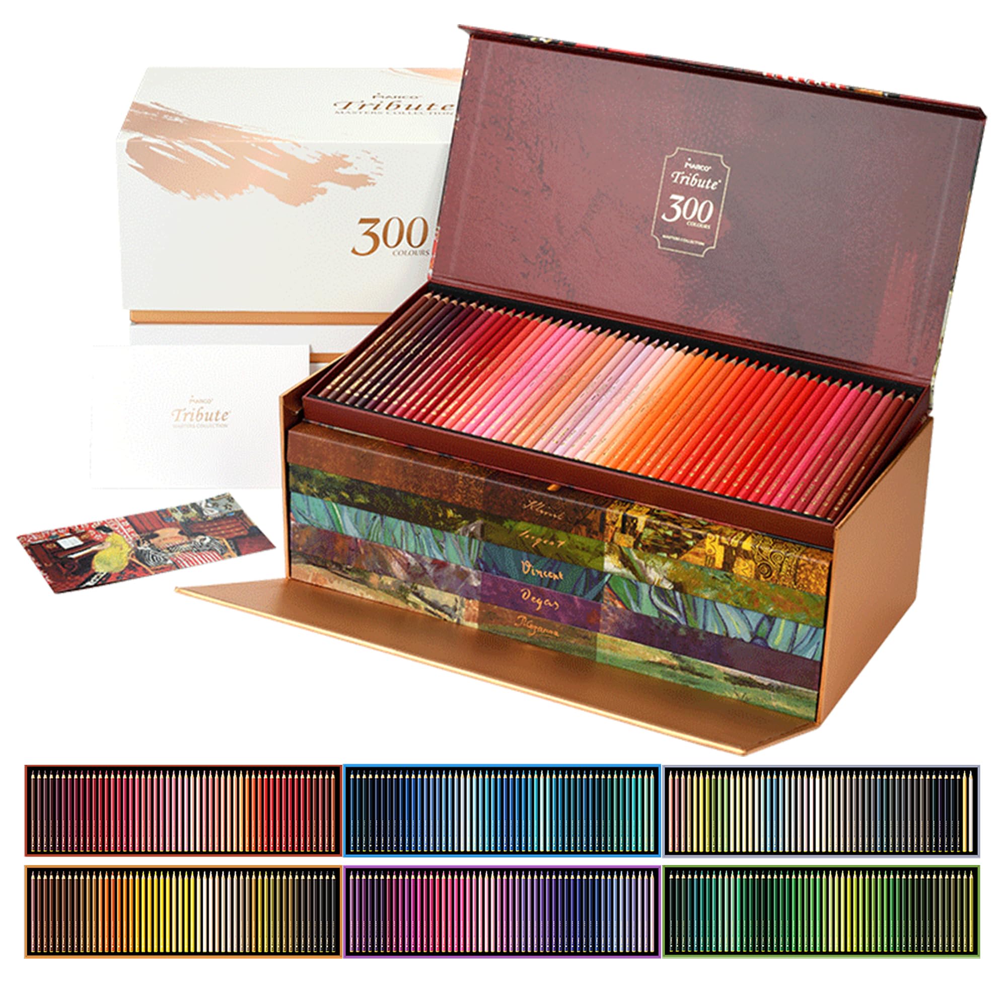 

Marco Кольорові Професійні Багатокольорові Дерев яні Олівці Понад 100 Включають Яскраві 10 Майстер для Дорослих та 3300 300 Кольорів 300-Кольорові Олівці на Масляній Основі,