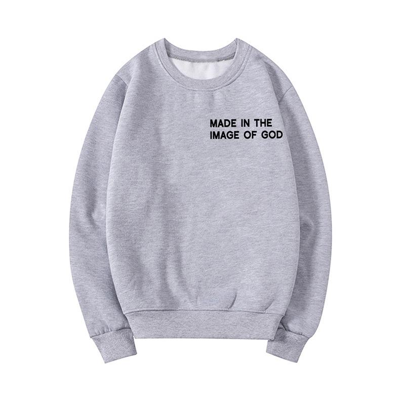 

Христианская толстовка «Сделано по образу Божьему», толстовки, рубашка веры, толстовка с капюшоном с Иисусом, библейские стихи, толстовка с круглым вырезом, женские топы 3XL серебряный