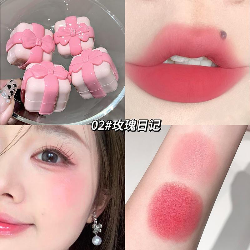 Gege Bear Velvet Matte Lip Cheek Multi Use Balm Korean Style Student Makeup