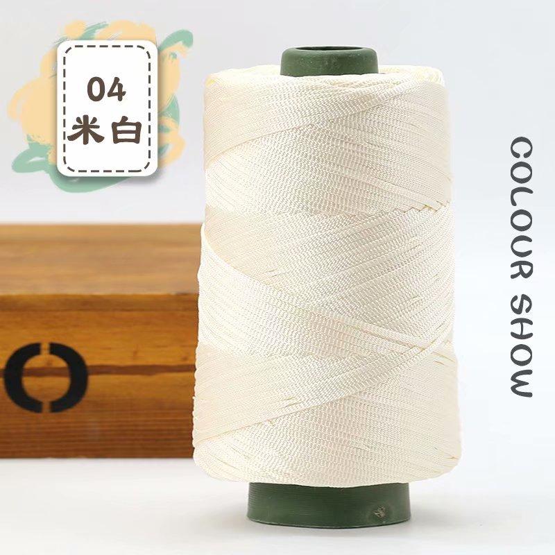 1Pcs 220gSilky Cotton Linen Thread, Hollow Shiny Silk Thread, Flat Ribbon Thread, Bucket Yarn, Hook Hat, Slippers DIY