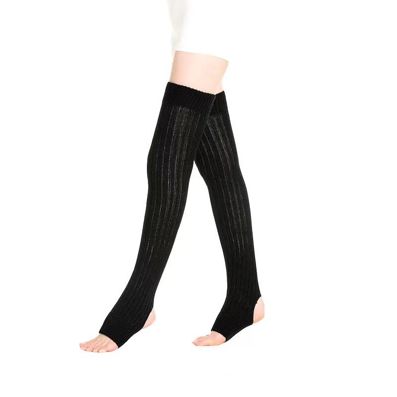 Leg Warmers Women Sexy Socks Over Knee Stockings Winter Warm Soft Gaiters Leggings Hollowed Foot Heel Female Long Sock