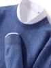 Men's 100% Pure Wool Cashmere Crew Neck Sweater for Autumn and Winter