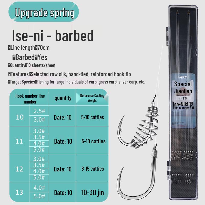 Kanto Silver Carp & Grass Carp Double Hook Fishing Rig - New Iseama Model Spring Hook 10 sets/box