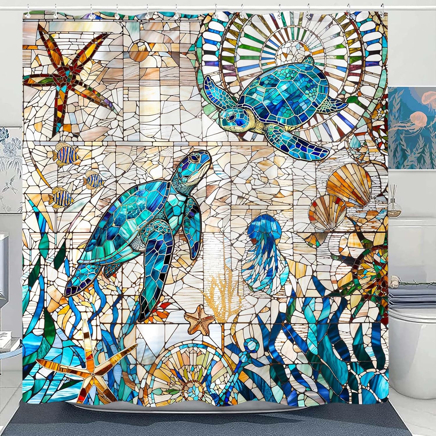 

Scenic Cat Shower Curtain Set Relaxing Window View Waterproof Bathroom Shower Curtain Tropical Nature Print Peaceful Home Decor W60H190(CM)-1 Pcs