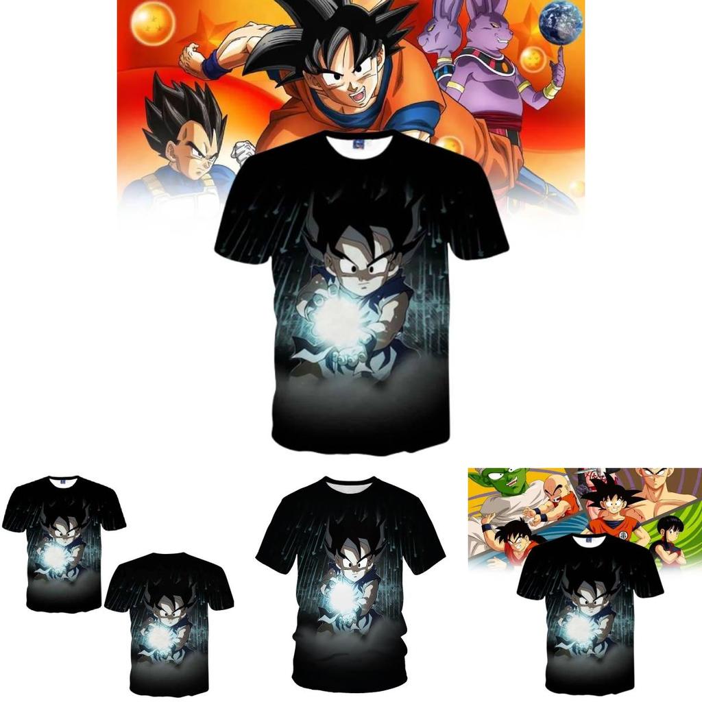 Trendy Anime Dragon Ball Series Men's T-shirt With Unique 3d Digital Print For Casual Wear