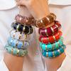 High-End European & Asian Gradient Acrylic Patchwork Bangle - Retro Exaggerated Style Wristband for Women
