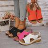 Women'S Casual Wedge Sandals Platform Slippers Simple And Stylish Toe Wedge Sandals Women With Bunions Two Strap Sandals Women