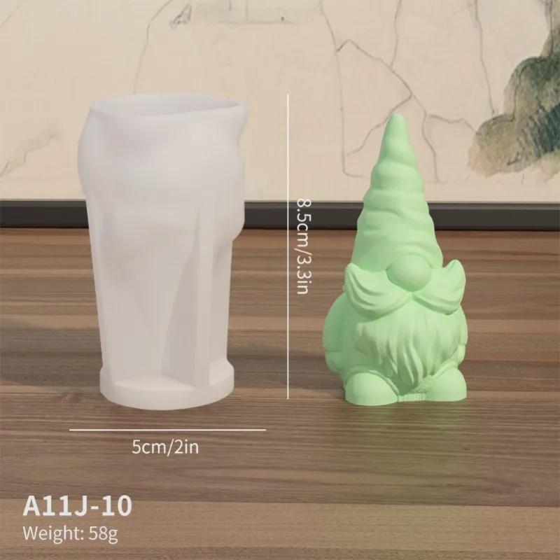 1pcs Santa Dwarf candle silicone mold 3D Faceless Santa Claus candle Plaster soap resin craft mold Christmas gift making tool