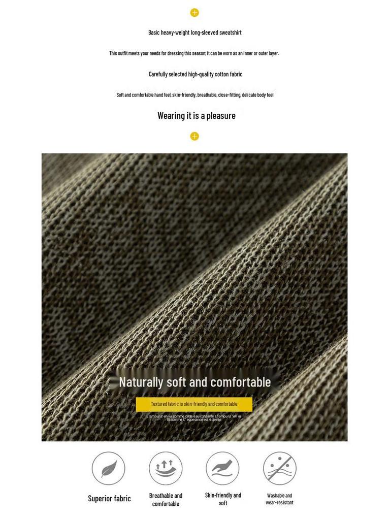 Men's Autumn 2025 Trendy Half-Zip Heavyweight Hoodie - Long Sleeve, Casual Style