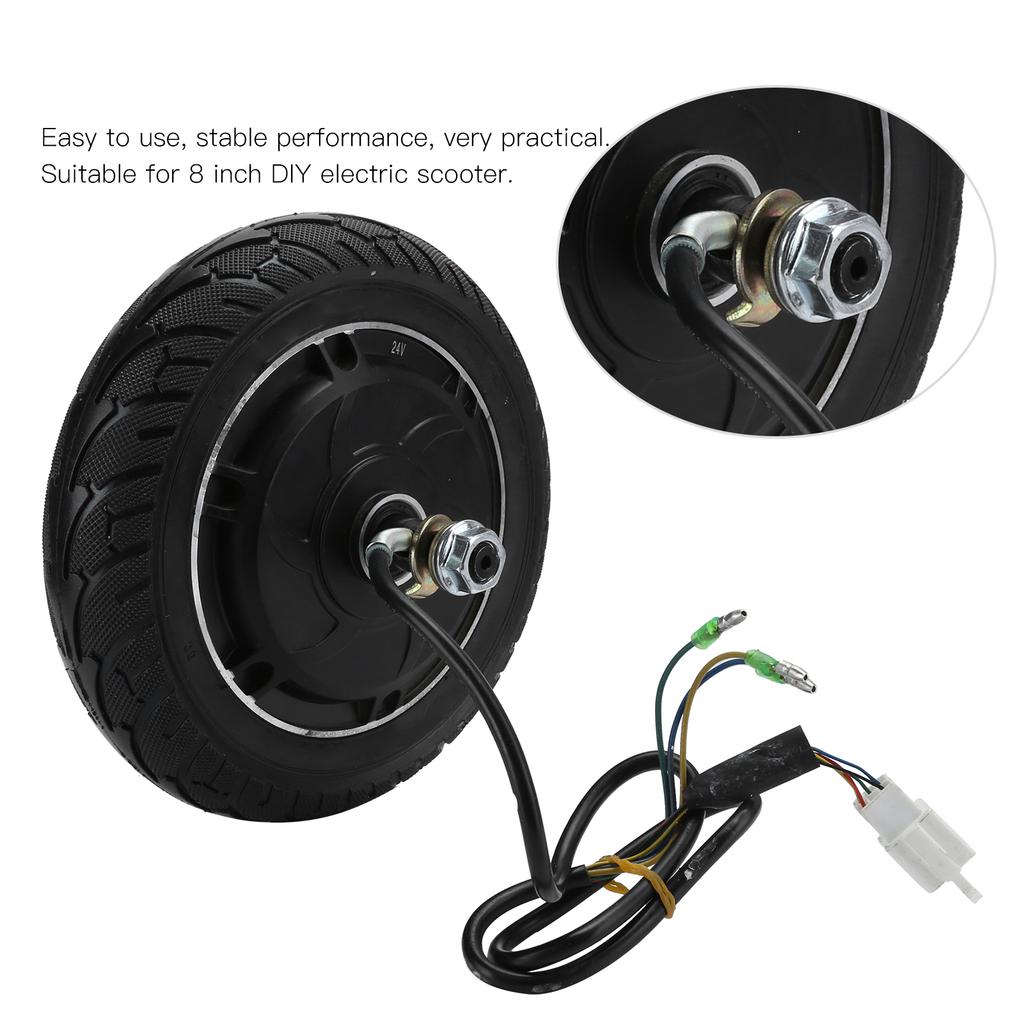 Electric ScooterWheel Brushless Hub Motor 24V 350W Metal Wheel Brushless Hub Motor Kit 8in Electric Scooter Conversion Set