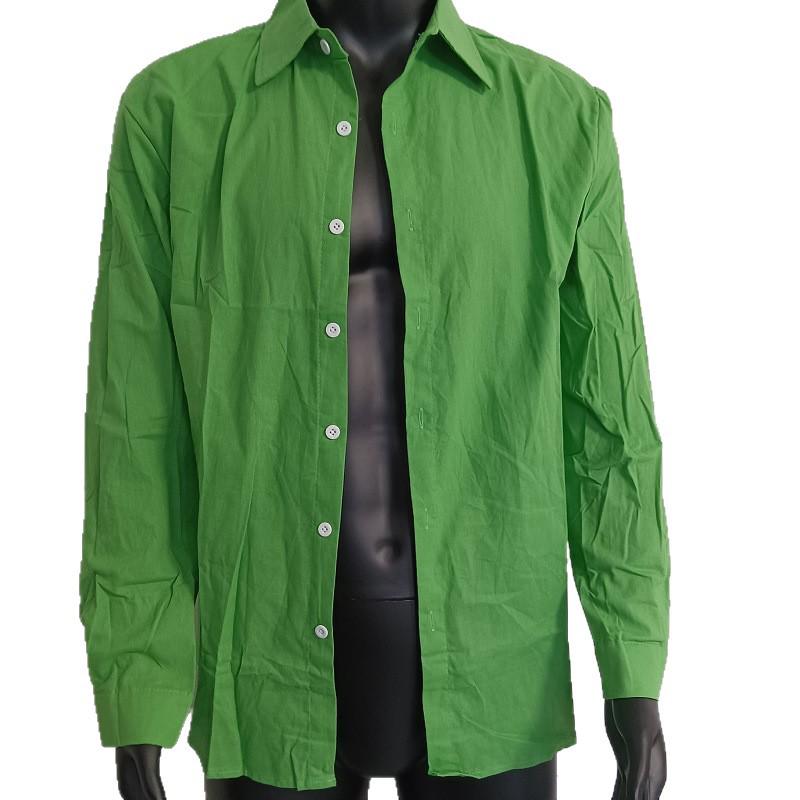 Men's Solid Color Cotton Linen Shirt - Long Sleeve Business Casual Style