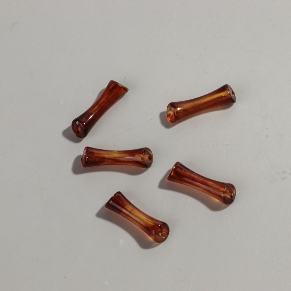 20pcs/bag Mixed Color Acrylic Thin 7x26mm Bamboo Curved Tube Loose Beads for DIY Bracelet Necklace Jewelry Craft Accessories