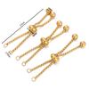 3pcs/Lot Stainless Steel Slide Bracelets Coulissant Adjustable Chains Bracelet with Rubber Beads for Jewelry Making Accessories