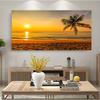 Sea Beach Landscape Canvas Paintings Sunset Gold Sea Pictures Tropical Palm Tree Wall Art Poster Scenery Home Decor Painting