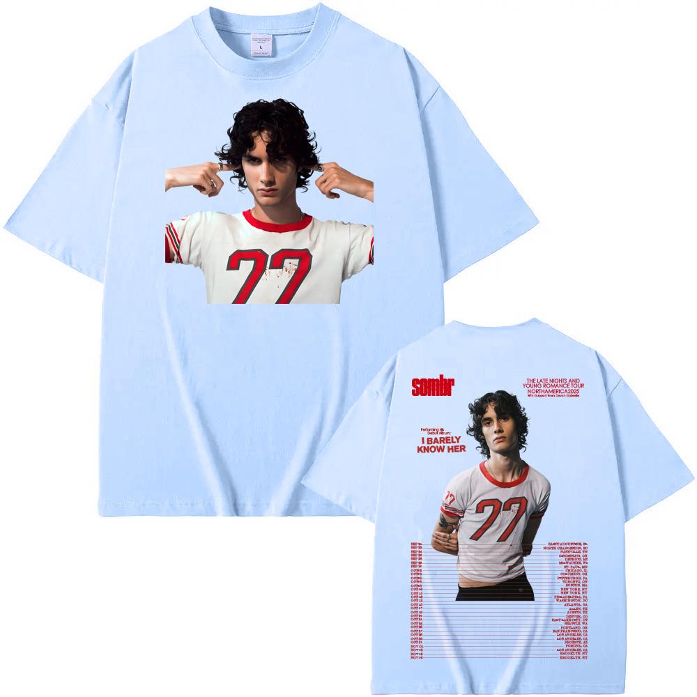 Sombr -The Late Nights and Young Romance Tour North America 2025 T Shirt 100%cotton Vintage High Quality Summer Album Tshirt