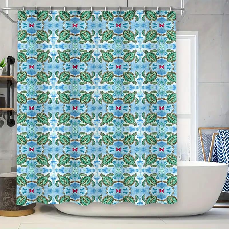 

Blue Turtle Pattern Shower Curtain Bathroom Decor Waterproof Fabric Shower Panels For Bathtub Diving 90x180cm