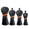 Waterproof Golf Headcovers for Utility and Fairway Woods 440cc Single Solid Dark 1 (460cc, Drivers), Set, (Orange Line) (White, FW)