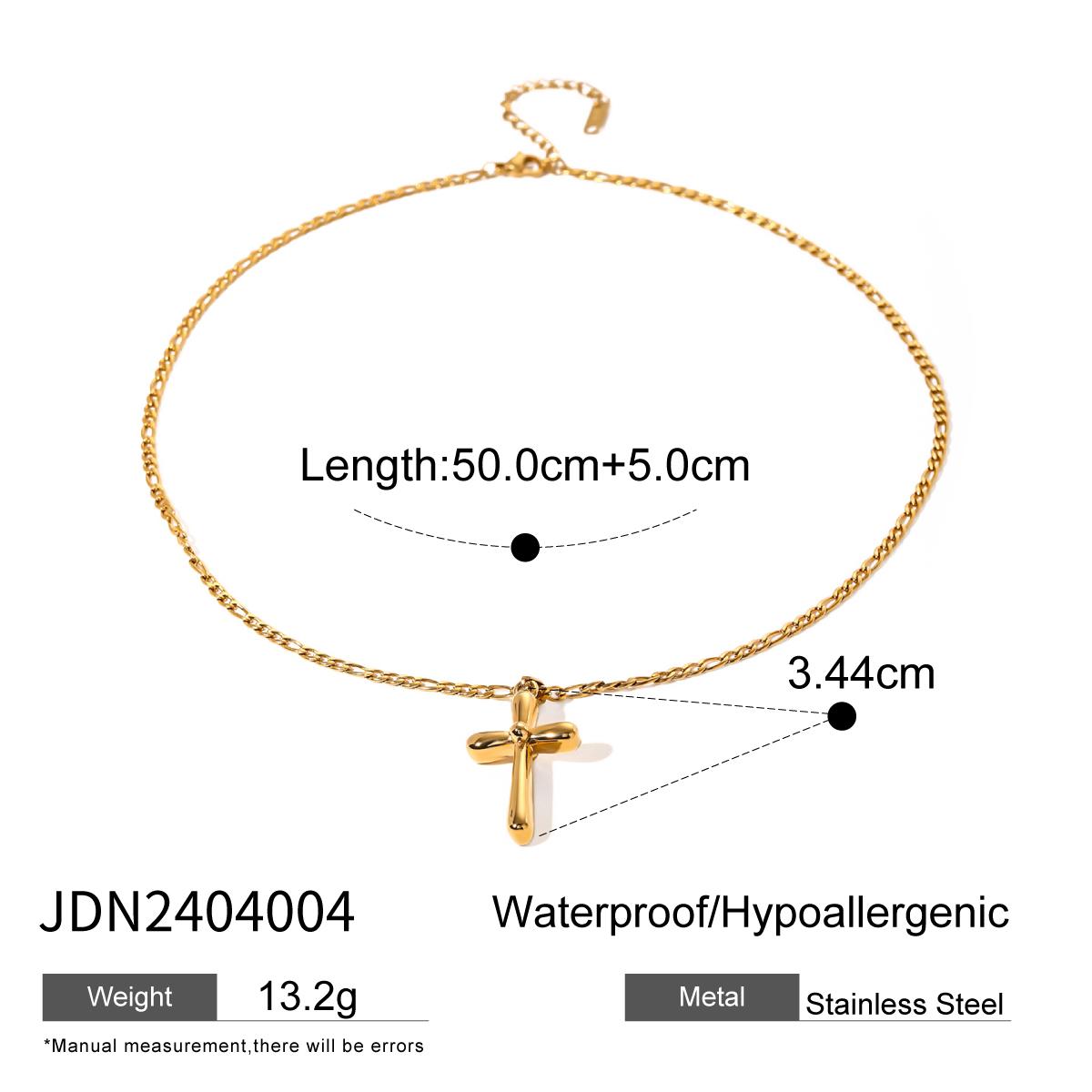 Youthway Cross New Stainless Steel Pendant Chic Necklace For Women Trendy Cubic Zirconia Collar Golden Charm Jewelry Gift