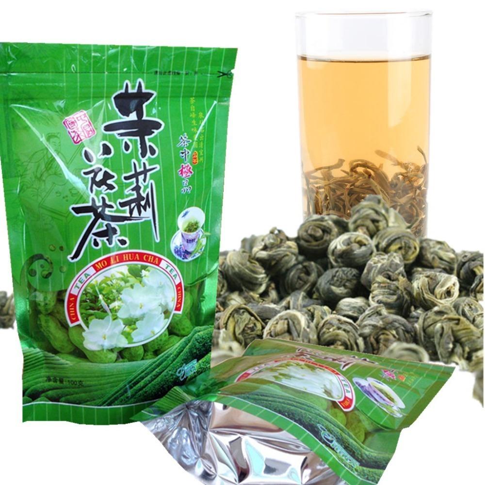 Organic Jasmine Pearl Green Tea 100g Natural Herbal Energy Drink 01
