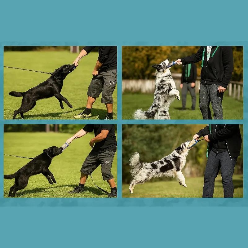Dog Tug Toy, Dog Bite Jute Pillow Pull Toy with 2 Strong Handles, Perfect for Tug of War, Puppy Training Interactive Play, Bite
