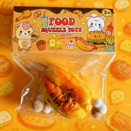 Simulation Baked Goods Squeeze Toy Stress Relief Croissant Waffle Toast Bread Sensory Toy Decompression Food Fidget Stress Ball
