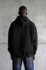 Men's Oversize Zip-Up Hoodie with Embroidery - Black