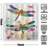 Waterproof 12 Hooks Dragonfly Pattern Shower Curtain, Machine Washable One Piece for Room Home Hotel Bathroom