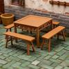 1 Set Miniature Dining Table Bench Vintage Mini Square Table Long Bench Model Toy DIY 1/12 Dollhouse Furniture Decoration Accessories
