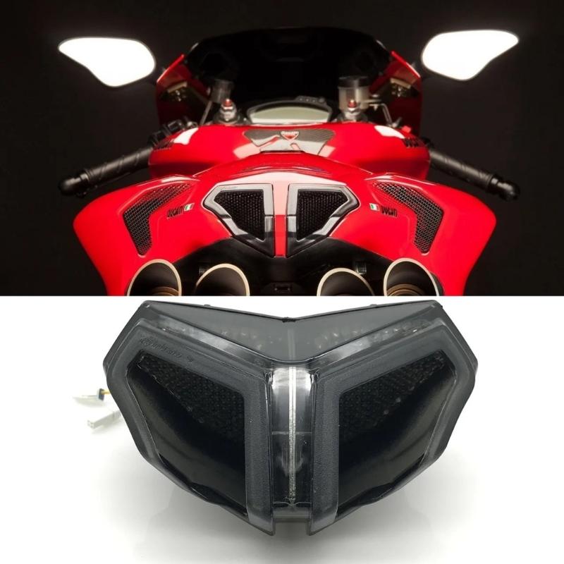 Motorcycle Taillight for 848 1098 1198 Brake Turn Signals Integrated LED Rear Tail Light Blinker Replacement Part