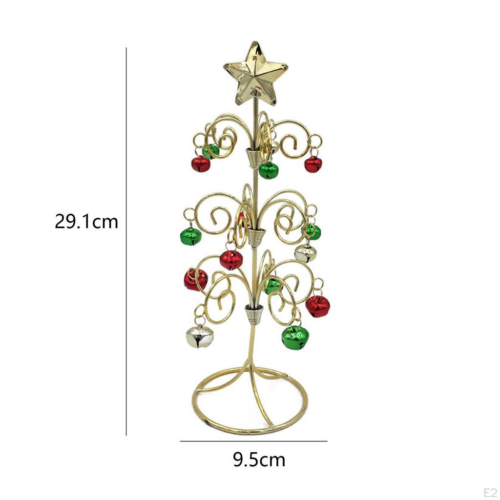 Christmas Tree Desktop Xmas Tree, Crafts Art with Bell Ornament for Table Centerpiece Bedroom Home
