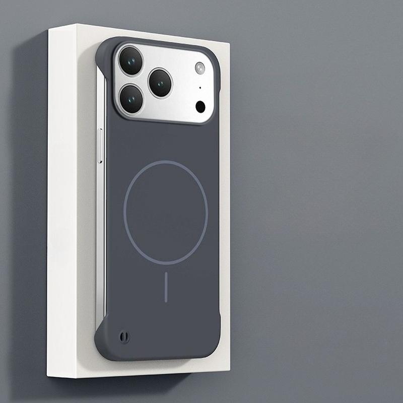 

для безрамочного чехла для телефона Magsafe для iPhone 17 Air 17 Pro Max Ультратонкий безрамочный жесткий магнитный чехол для iPhone 17Pro 17Air iPhone17 Air темно серый