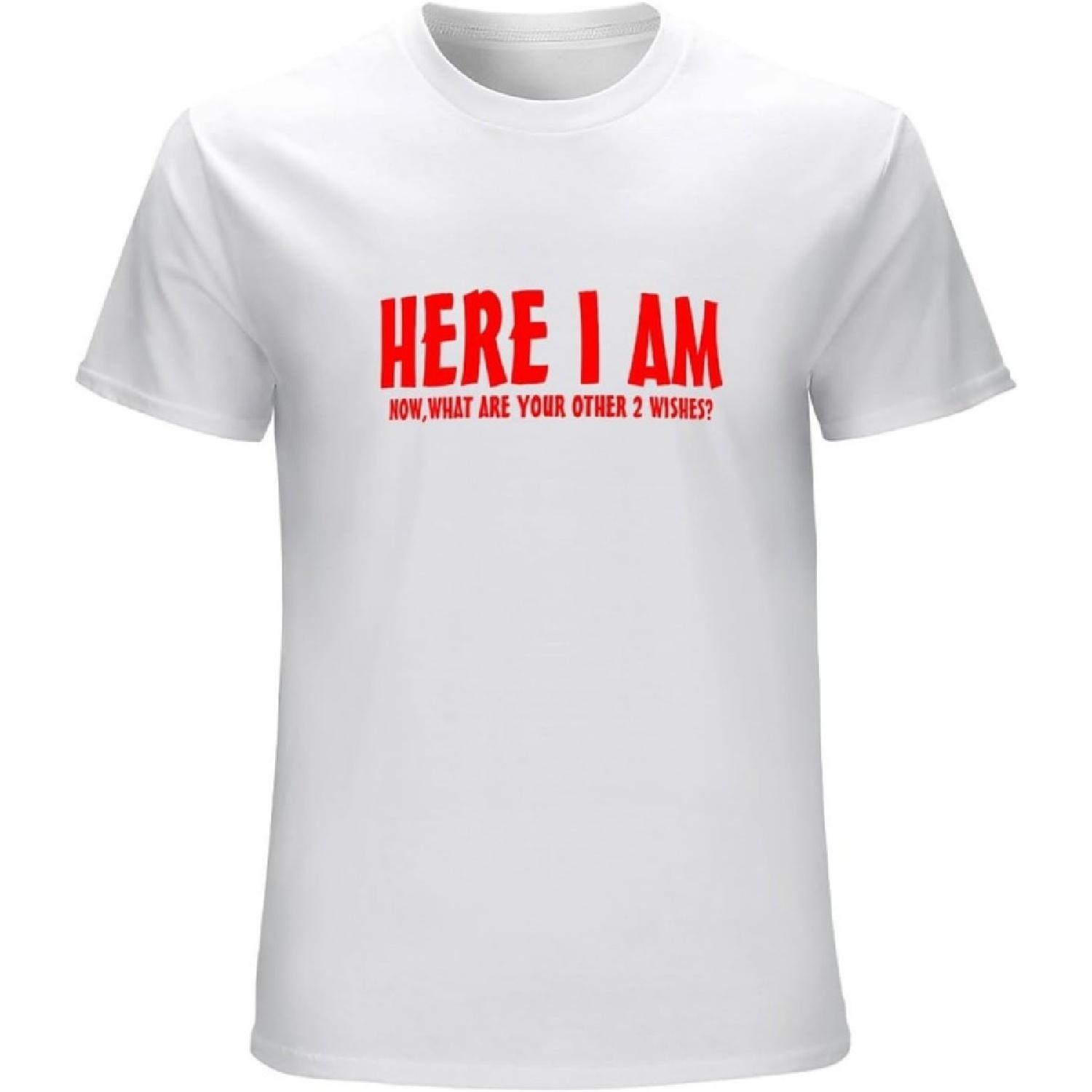 

Here I Am Now Graphic Novelty Super Soft Ringspun Funny T Shirt T-Shirt White XXXXXL білий