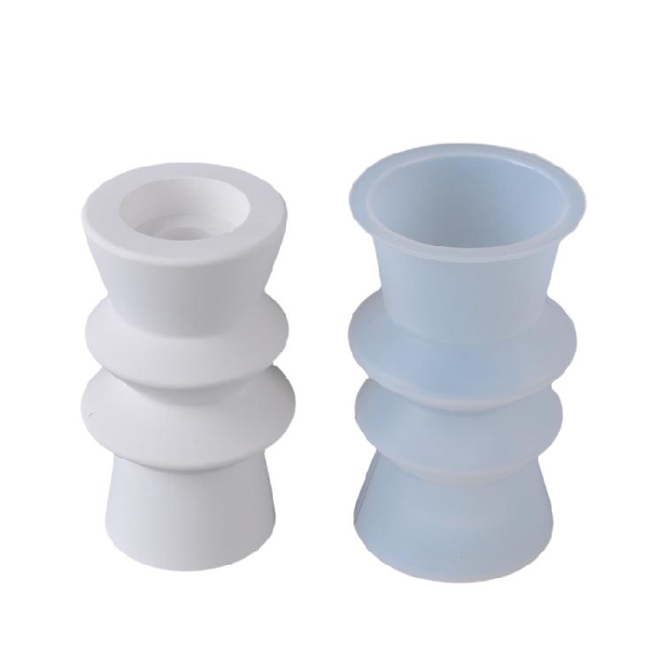Nordics Style Candle Holder Silicone Molds Roman Pillar Candlestick Mould Craft Supplies Casting Molds