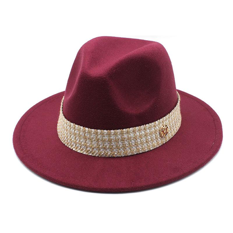 Woolen Hat Top Hat Jazz Hat Bow M Standard Woolen Hat