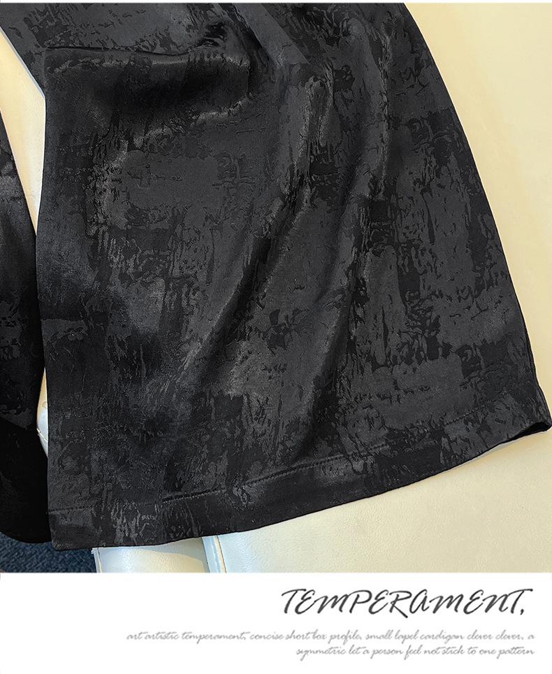 Silk Jacquard Wide-Leg Pants for Middle-Aged Women - Ethnic Style Retro Slimming Design