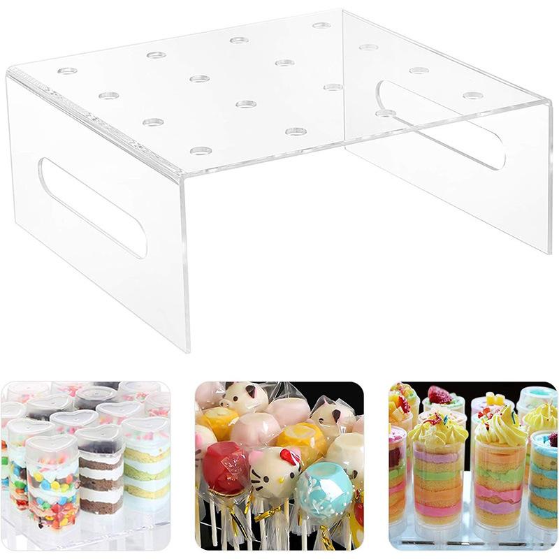 15/16/21 Löcher Acryl Lutscher-Displayständer Acryl Rechteckform Langlebiger Halter Hochzeitsfeier Süßigkeiten-Dessert-Stielhalter