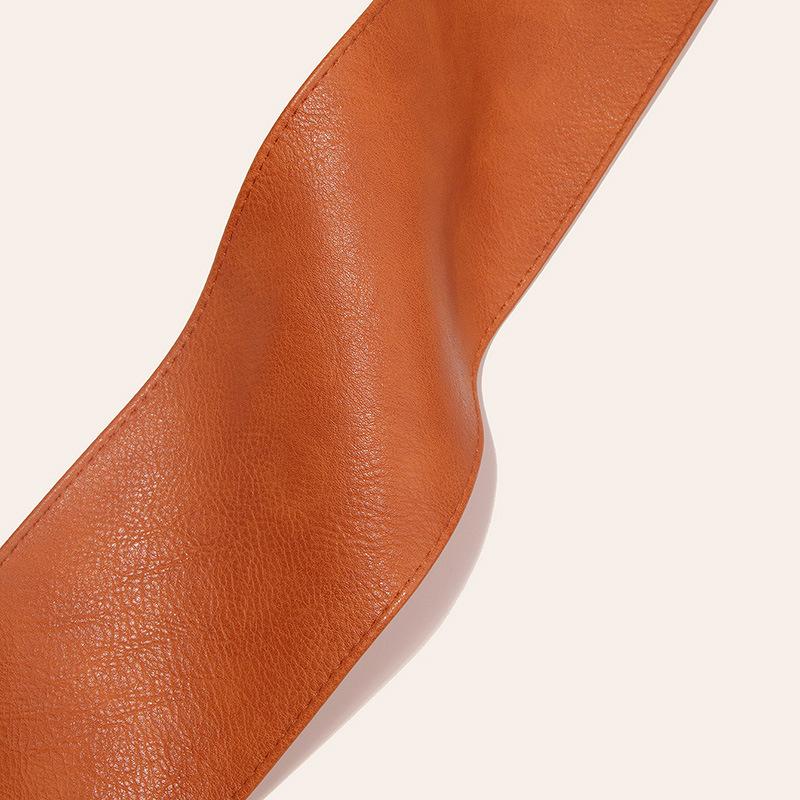 Women's Versatile and Fashionable Adjustable Leather Waist Seal for Women's Texture Wide Streamer Waist Seal for Women