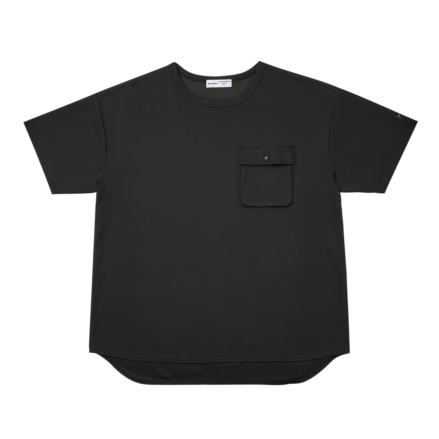 

Phiten Recovery Wear Pocket T-Shirt, Black, Size L, Relaxation Wear, Sportswear, Men s, Women s, Unisex, Made with Pique Mesh Material