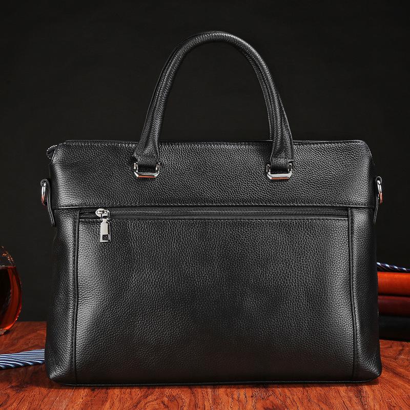 High Sense Large Capacity Business Handbag Men's Briefcase Soft Leather Men's Bag Shoulder Bag Crossbody Computer Bag
