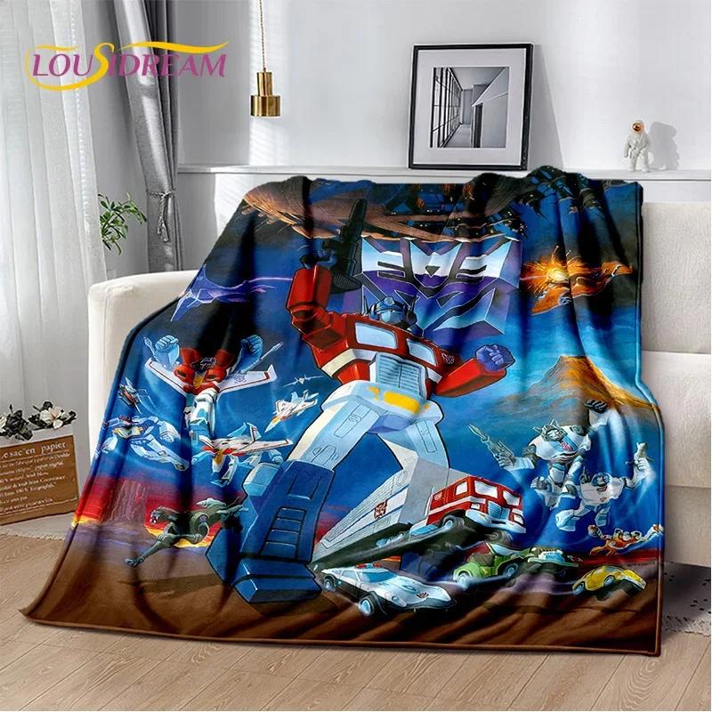 Cartoon T-Transformers Autobots Soft Flannel Blanket for Beds Bedroom Sofa Picnic,Throw Blanket for Cover Outdoor Leisure Gift