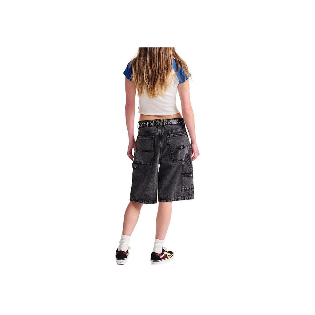 Vans Drill Chore Comfortable Fashion Trendy Minimalist Solid Color Denim Shorts Unisex shorts Black VN0A7S4SE90