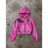 Conjunto de Sudadera con Capucha y Mangas Largas Estampado Rosa Estilo Y2K Pantalones de Pierna Ancha Holgados Atuendo Streetwear para Mujer Otoño