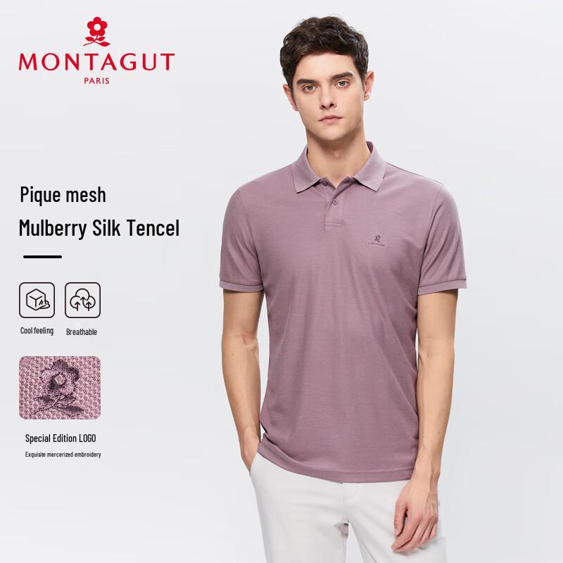 MONTAGUT Men s Silk Blend Pique Polo Shirt 2XL (54)