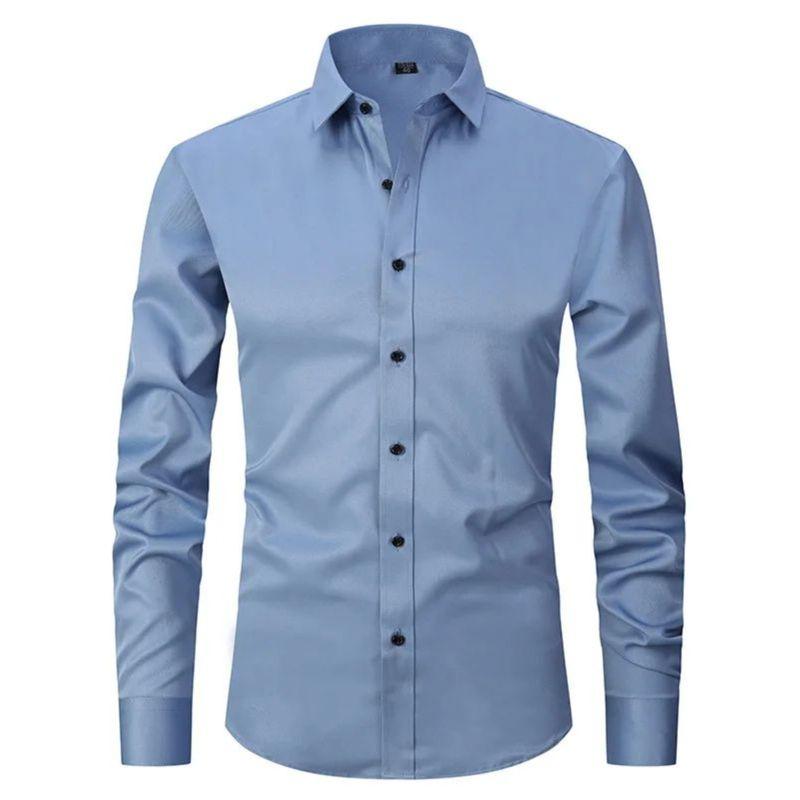 

Solid Color Elastic Button Lapel Shirt Pure Color Stretch Button Lapel Shirt 9 43